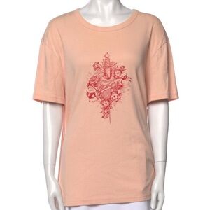 Givenchy - Women's Pink Oversized Fit Tee - Sword Apple Floral Print
